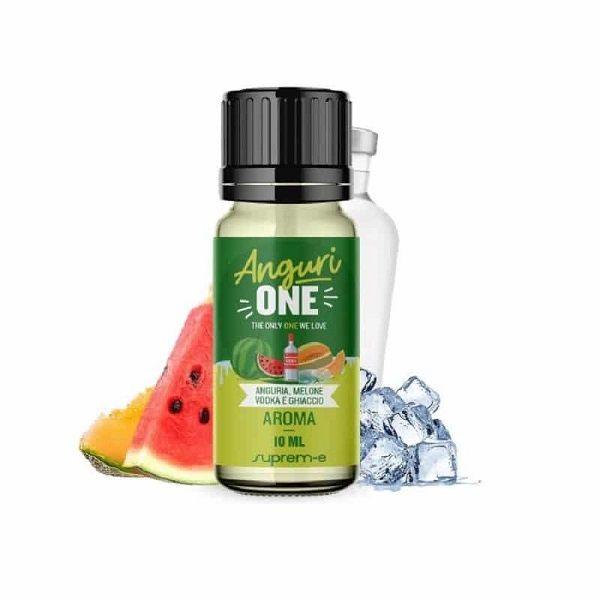 Angurione Supreme : fresca anguria che si unisce alla dolcezza del melone,vodka e sensazione ghiacciata. Aroma concentrato 10 ml