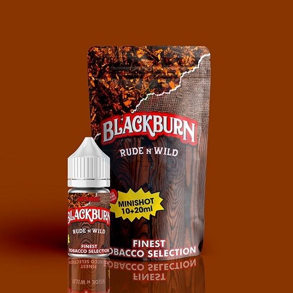 Rude n Wild Blackburn e' l'aroma scomposto di Dreamods da 10 ml in flacone da 30 ml a base di tabacchi scuri Latakia e Kentucky, avvolti da note affumicate ed una nota di Virginia.