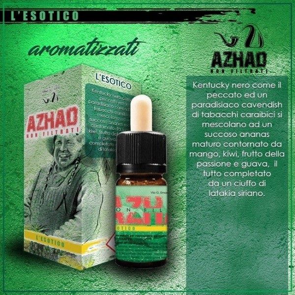 L'esotico Azhad's aroma concentrato per sigarette elettroniche al tabacco organico 10 ml 