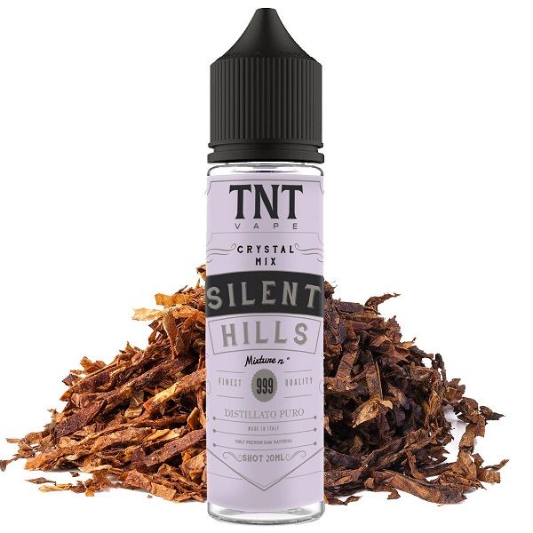 Silent Hills TNT aroma scomposto 20 ml miscela di tabacco Perique e Burley per un aroma deciso e non stucchevole. Adatto all'utilizzo su qualsiasi sigaretta elettronica.