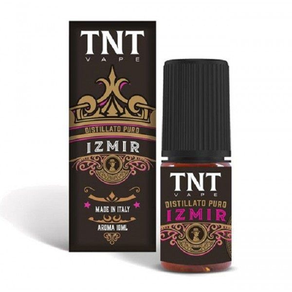 Izmir TNT Vape distillato puro in formato aroma concentrato 10 ml per sigarette elettroniche. Indicato per atomizzatori a tiro di guancia.